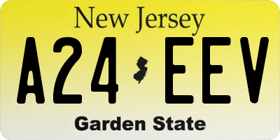 NJ license plate A24EEV