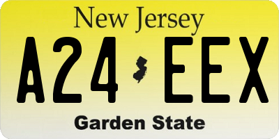 NJ license plate A24EEX