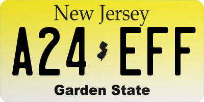 NJ license plate A24EFF