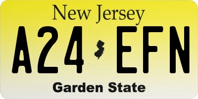 NJ license plate A24EFN