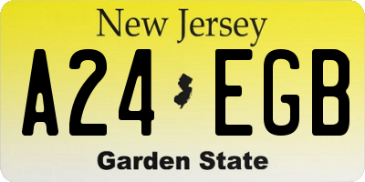 NJ license plate A24EGB