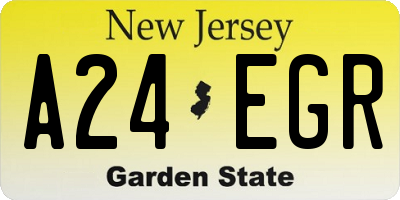 NJ license plate A24EGR