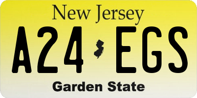 NJ license plate A24EGS