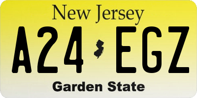 NJ license plate A24EGZ