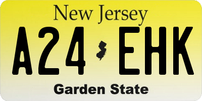 NJ license plate A24EHK