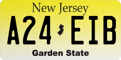 NJ license plate A24EIB