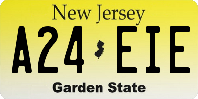 NJ license plate A24EIE