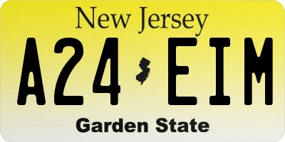NJ license plate A24EIM