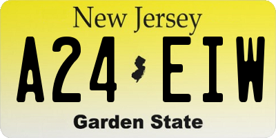 NJ license plate A24EIW