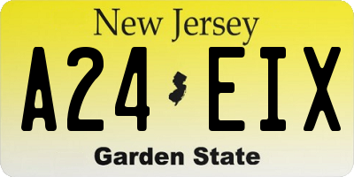 NJ license plate A24EIX