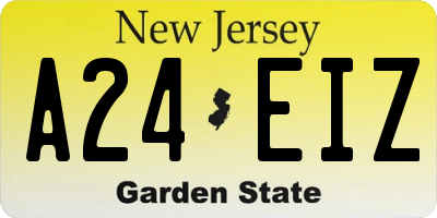 NJ license plate A24EIZ