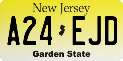 NJ license plate A24EJD