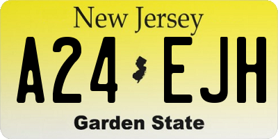 NJ license plate A24EJH
