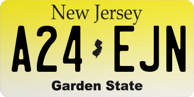 NJ license plate A24EJN