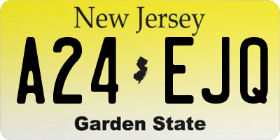 NJ license plate A24EJQ