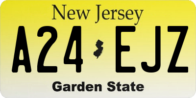 NJ license plate A24EJZ