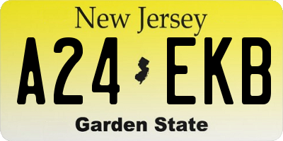 NJ license plate A24EKB