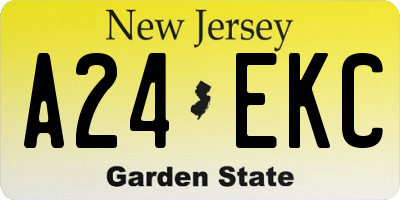 NJ license plate A24EKC