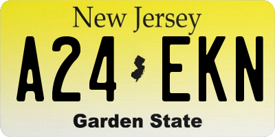 NJ license plate A24EKN