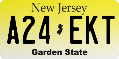 NJ license plate A24EKT