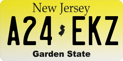 NJ license plate A24EKZ