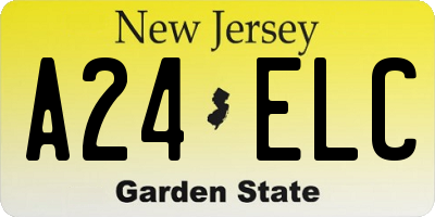 NJ license plate A24ELC