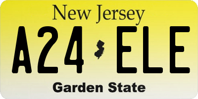 NJ license plate A24ELE