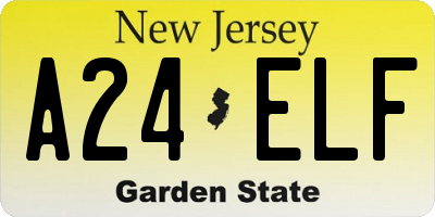 NJ license plate A24ELF