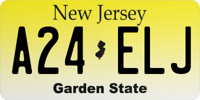 NJ license plate A24ELJ