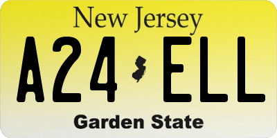 NJ license plate A24ELL