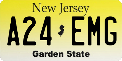NJ license plate A24EMG