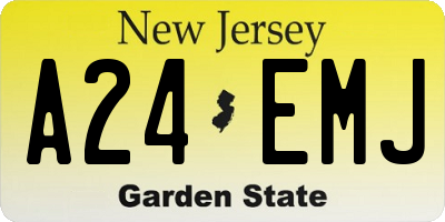NJ license plate A24EMJ