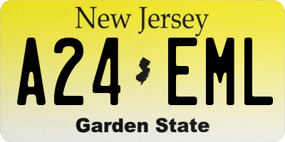 NJ license plate A24EML