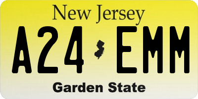 NJ license plate A24EMM