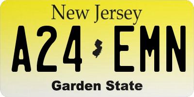 NJ license plate A24EMN