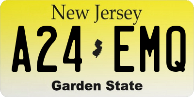 NJ license plate A24EMQ