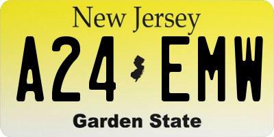 NJ license plate A24EMW