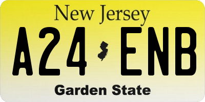 NJ license plate A24ENB