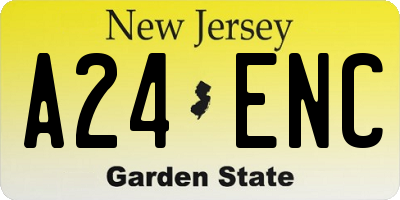 NJ license plate A24ENC
