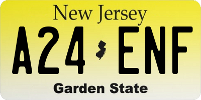 NJ license plate A24ENF