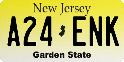 NJ license plate A24ENK