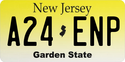 NJ license plate A24ENP