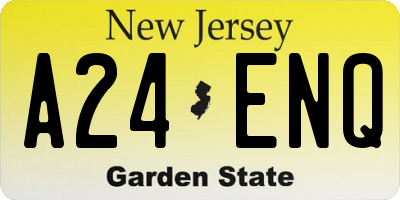 NJ license plate A24ENQ