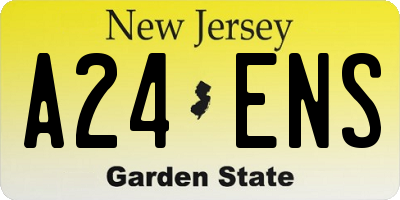 NJ license plate A24ENS