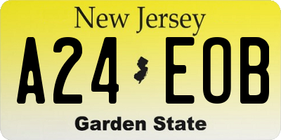 NJ license plate A24EOB