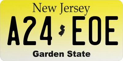 NJ license plate A24EOE