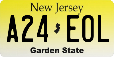 NJ license plate A24EOL