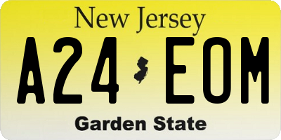 NJ license plate A24EOM