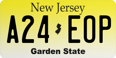 NJ license plate A24EOP
