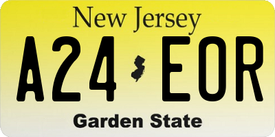 NJ license plate A24EOR